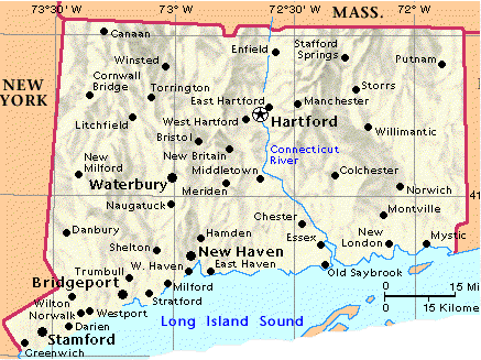 map of Connecticut