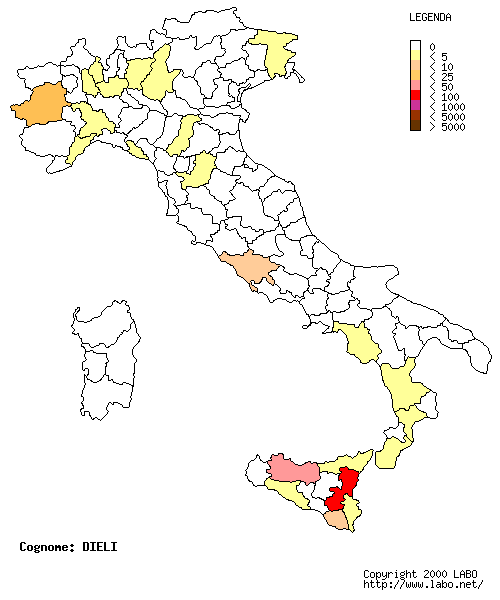 locations in Italy where Dielis live