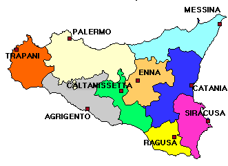 political map of Sicily
